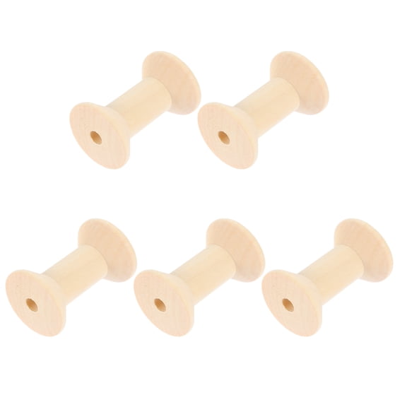 unbranded 5 Pcs Kit Crafts Spool Wire Weaving Bobbins 4.7X3cm Brown