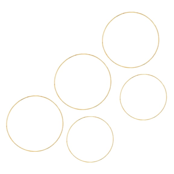 unbranded  5 Pcs Metal Circle Floral Hoop Rings Hoops Black for Crafts Dreamcatcher The Golden