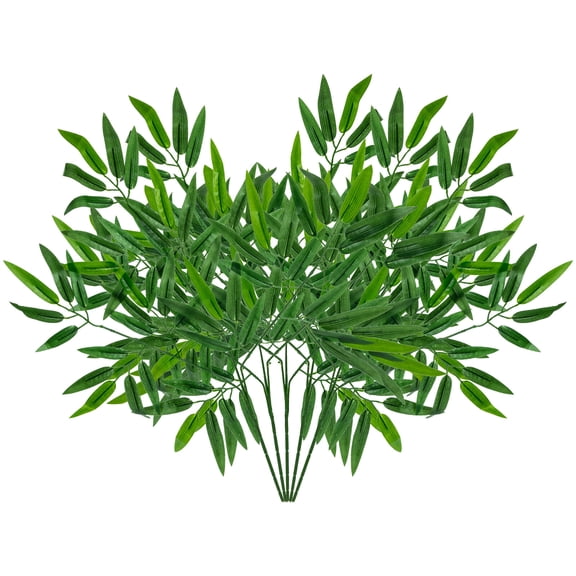 HEALEEP Fake Bamboo Leaf False Bamboo Branches Green 5Pcs 24.4X22X0.4In PP Home Beautification