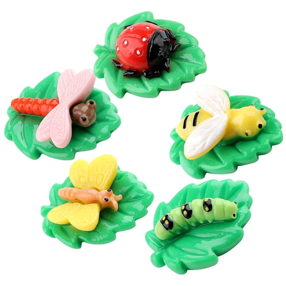 WRISTBIQUE Embellishments for Crafting Resin Insect Charms Assorted Color 5Pcs Decorative