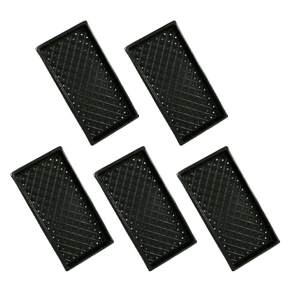 unbranded 5 Pcs Plastic Flat Tray Box Succulent Planter Breathable Planting Plate Flower Growing Case with Holes for Home Shop (Black, )