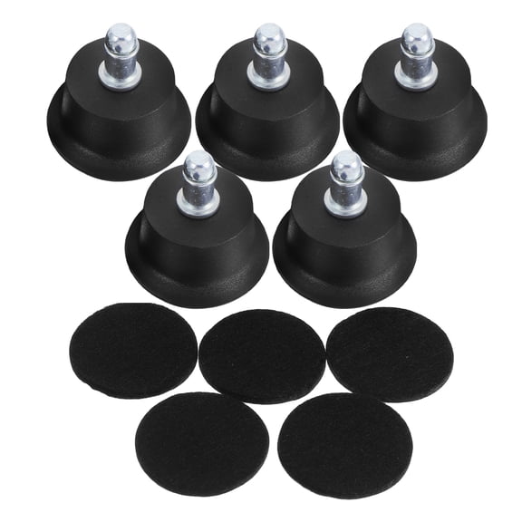 FONDOTIN Black Alloy Steel Office Chair Wheels 5-Pack for Back to School Gaming and Home Office Use