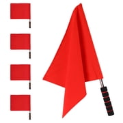 LITINKIMI 5Pcs Professional Soccer Referee Flags Red Stainless Steel Signal Flags for Football