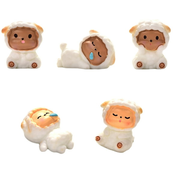 unbranded 5 Pcs Sheep Lamb Doll Ornaments Garden Party Decoration