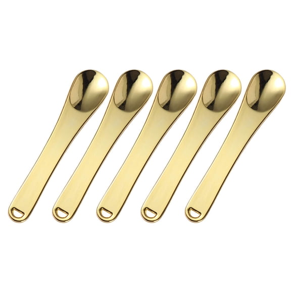 OUNONA Golden Zinc Alloy Face Cream Applicator Mini Cosmetic Spatulas for Even Skincare Application 5pcs