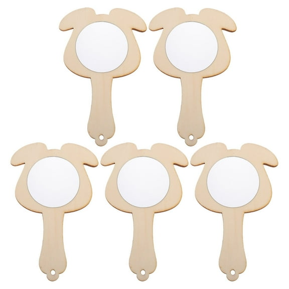 unbranded  5 Pcs Vanity Mirror Kids Unfinished Mini Shatterproof Toddler Child Khaki
