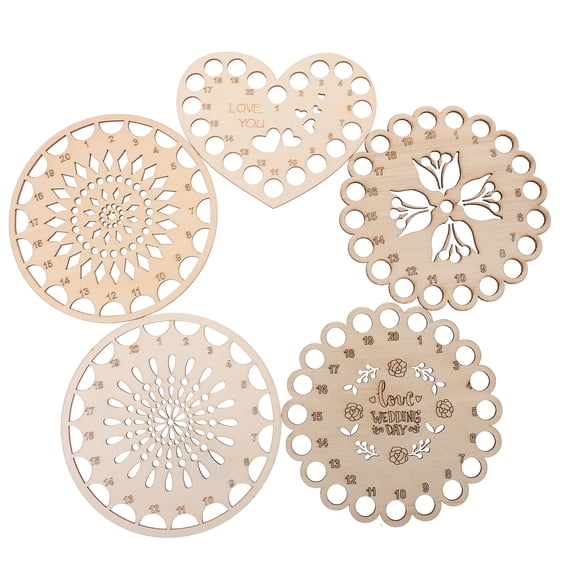 unbranded  5 Pcs Wooden Embroidery Cross Stitch Yarn Storage and Organizing Board Thread