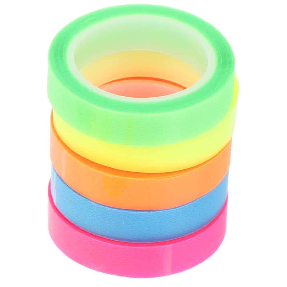 unbranded  5 Rolls Two Sided Tape Highlighters Pastel Waterproof Index Sticker