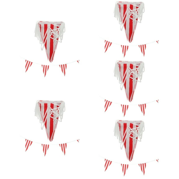 unbranded 5 Sets Party Banner Circus Carnival Striped Bunting Flag Carnival Theme Party Decorations