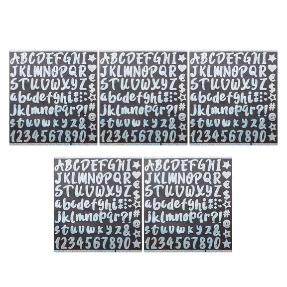 unbranded 5 Sheets Rainbow Stickers Cursive Alphabet Waterproof Stencils
