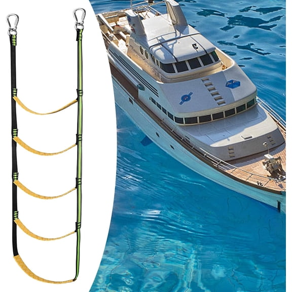 unbranded 5 Step Boat Rope Ladder Portable Boat Rope Ladder and Extension Fishing Rope Ladder for Inflatable Boats,Kayak,Canoeing