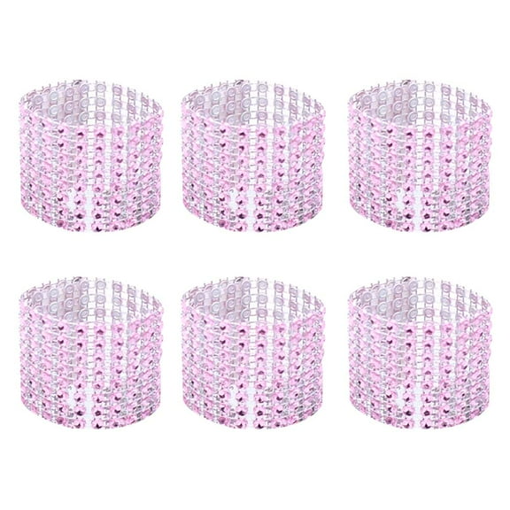 unbranded  50 Pcs Fancy Napkin Ring Bridal Shower Rings Jewelry Holder Dish Napkins Pink
