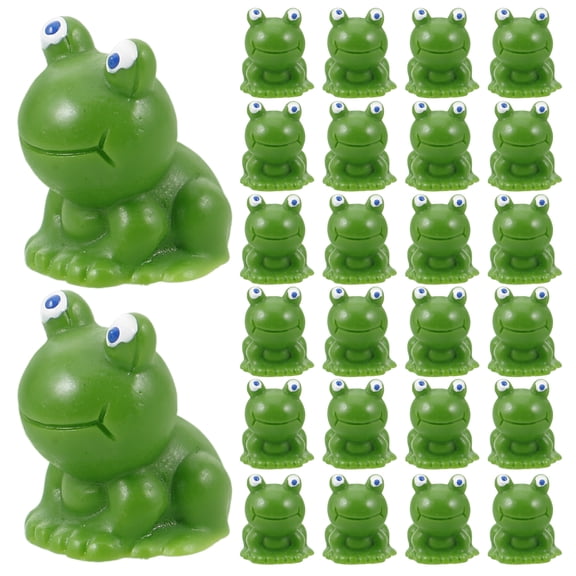 unbranded 50 Pcs Frogs Cake Topper Mini Frog Statue 1.80X1.60X1.00CM Green