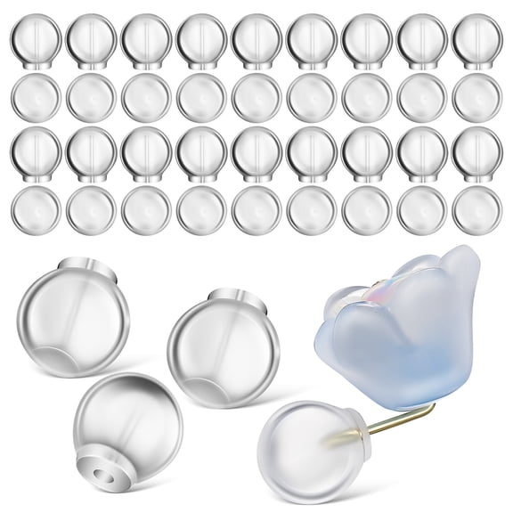 unbranded  50 Pcs Invisible Ear Stud Plug Handle Safety Backs for Earrings Stoppers Piercing Transparent