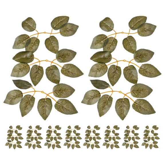 SKISUNO 50Pcs DIY Friendly Brown Artificial Leaves for Flower Making and Decorative Centerpieces
