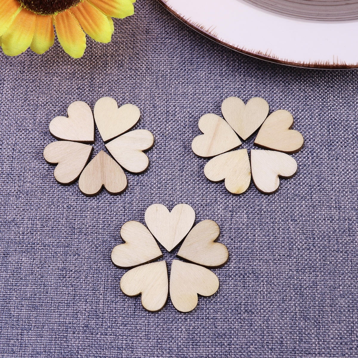 unbranded  50 Pcs Wooden Decorative Sheet Sticks for Crafts Christmas Decorations Dining Room Table
