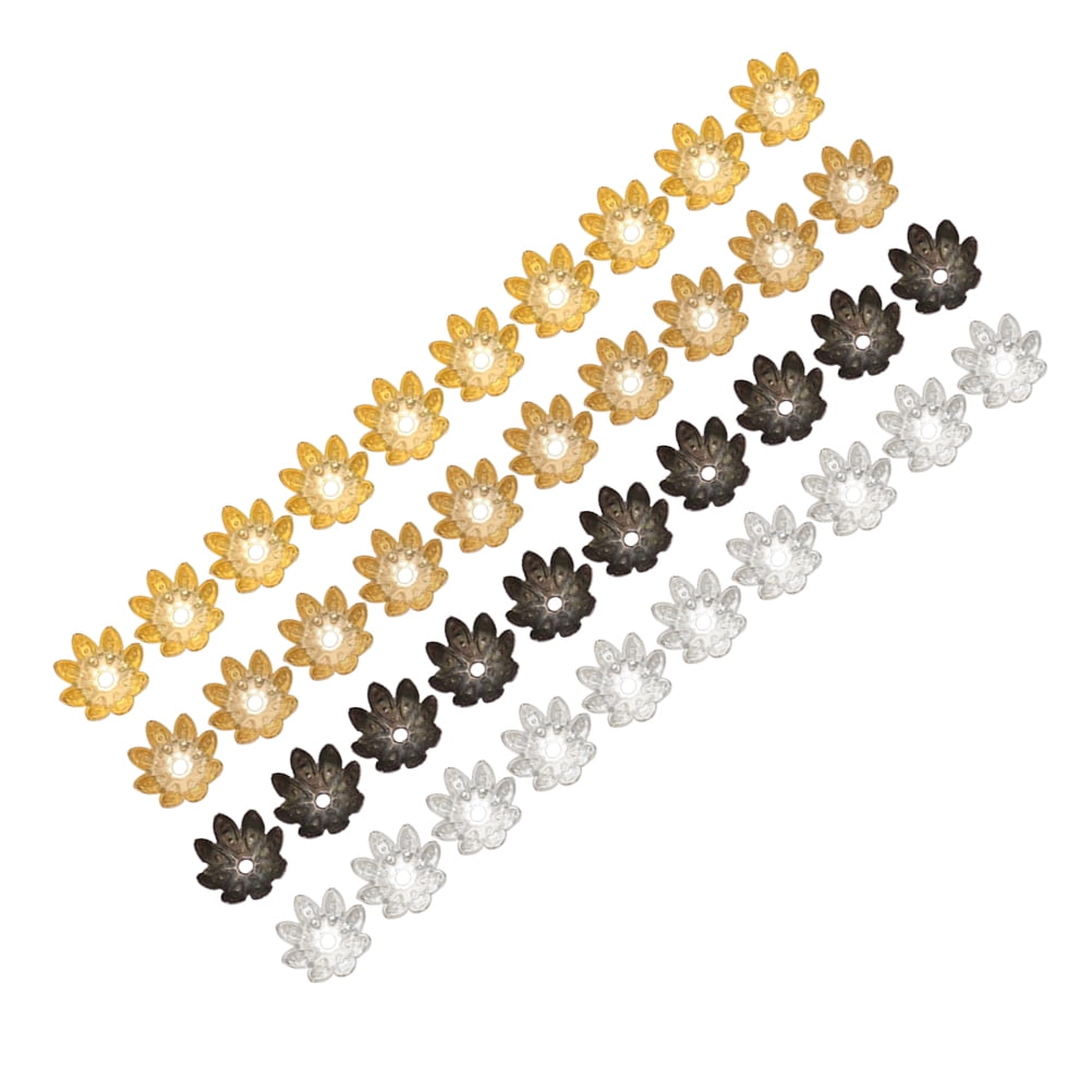 unbranded 500 PCS Bead Caps Beads Flower Caps Assorted Color Size 2