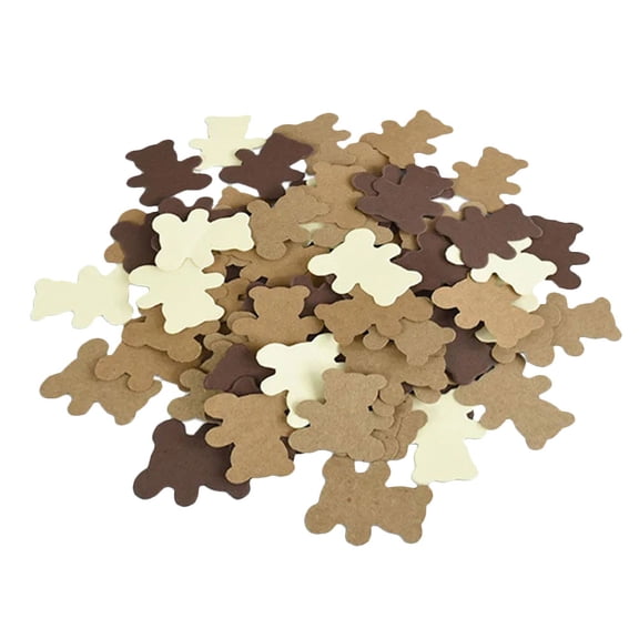 unbranded  500 Pcs Brown Baby Shower Decorations Bear Confetti Child