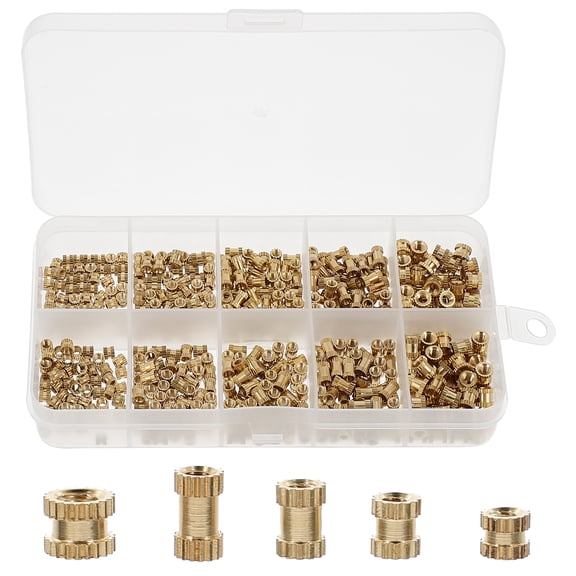 500 Pcs Copper Knurled Nut Column Screws for Furniture Assembly and Repair, Hardware Fasteners