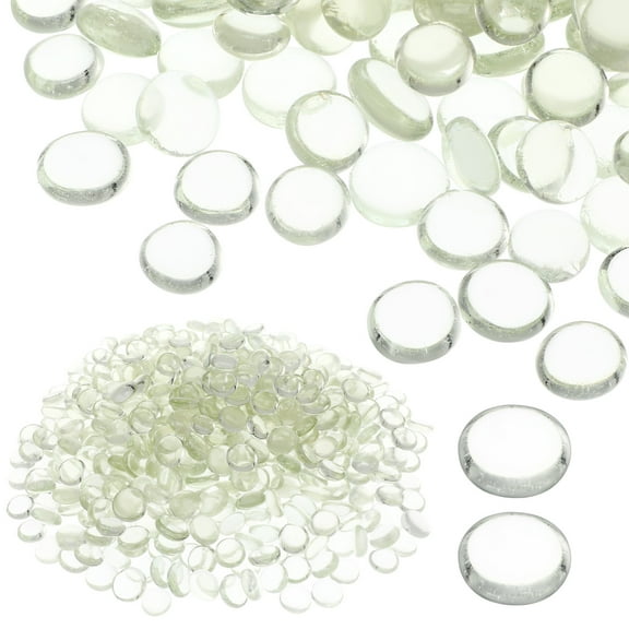 LITINKIMI Aquarium Stones Glass Beads Transparent 500Pcs 1.90X1.90X0.60In