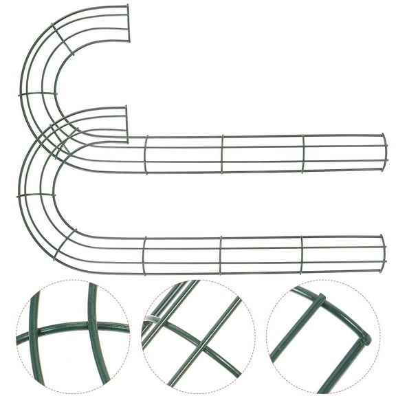 TEHAUX 2 Pack Candy Cane Wire Wreath Frames Green Circular Iron Craft Supplies for Christmas Holiday Party Decoration