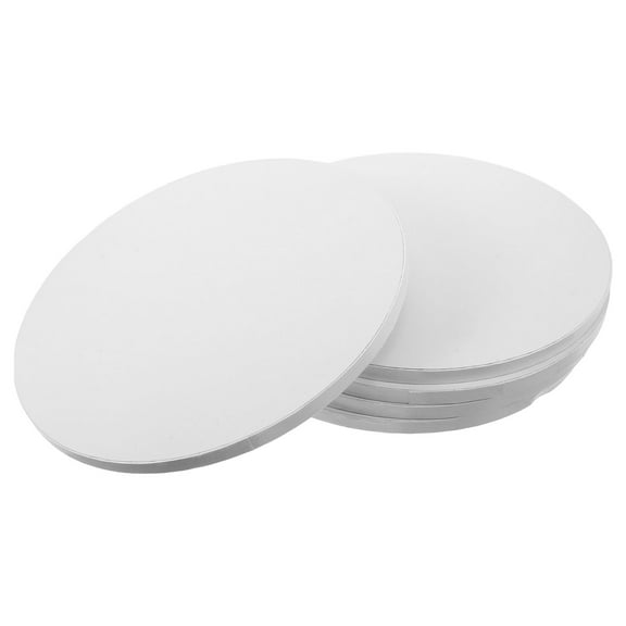 OFFIGAM 5-Pack White Round Corrugated Paper Cake Boards, Moisture Resistant Disposable Baking Base for Wedding and Home Use