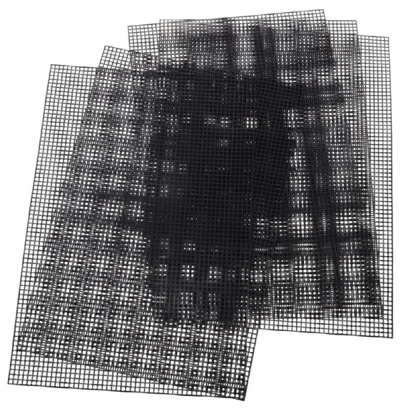 TEHAUX Black Plastic Mesh Sheets for Craft, Embroidery, Needlework, Cross Projects - 5 Pieces