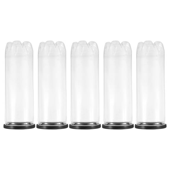 5-Pack PVC Tennis Storage Tubes with Black Lids, Portable Transparent Containers for Organization and Storage