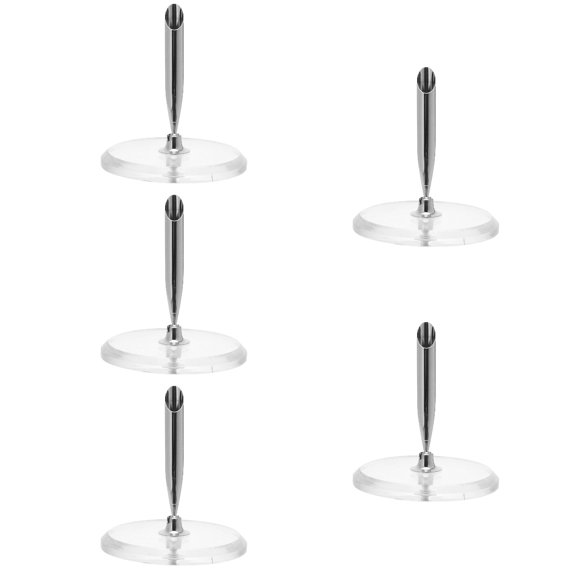 ROMANSENTIAL cate Acrylic Crystal Pen Holder for Special Days Round Shape Multi Color 5Pcs
