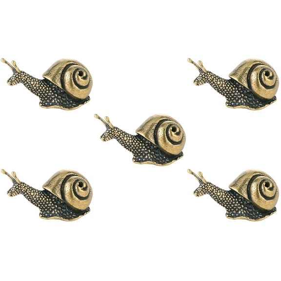 Set of 5 Brass Snail Craft Mini Ornaments Headband Decor Office