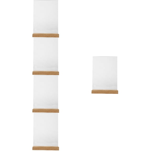 unbranded 5pcs Clear Menu Display Stand Desktop Poster Holder Acrylic Sign Holder for Restaurants with Wood Base
