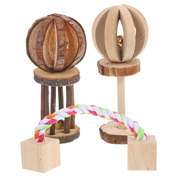 unbranded 5pcs Hamster Rabbit Chew Toy Rabbit Wooden Molar Toy Wood Teeth Grinding Toy for Hamster