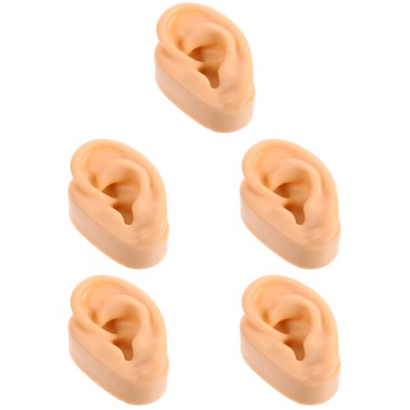 unbranded 5pcs Human Ear Model Silicone Universal Left Ear Model Simulation Ear Model Ear Prank Prop