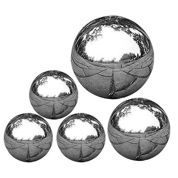 unbranded 5pcs Polished Reflective Garden Spheres Decorative Hollow Globes For Outdoor Lawn And Ornament