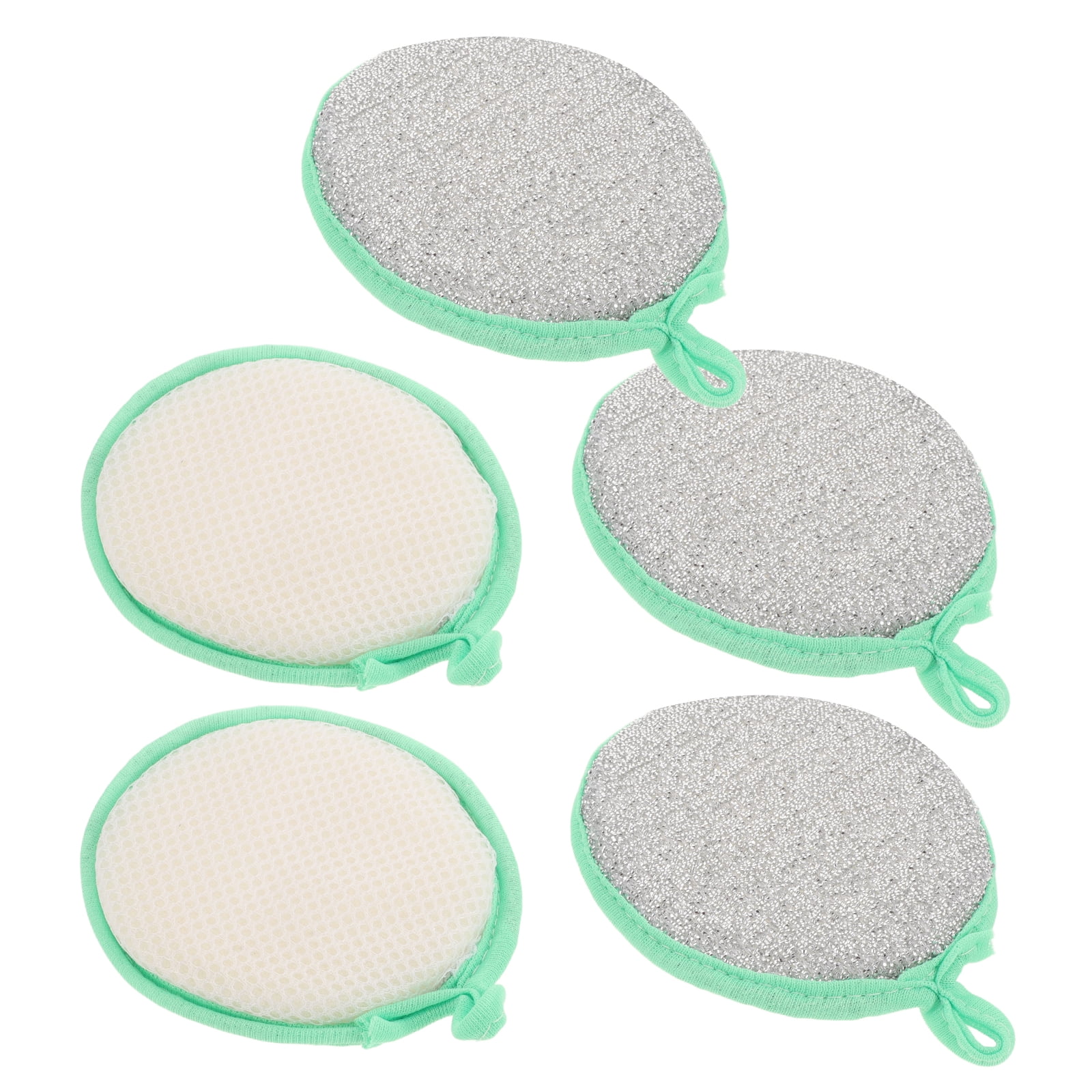 Sponge Cleaner Round unbranded 5pcs Round Non-Scratch Sponges For Cleaning Double-Sided Dish ...