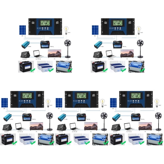 LITINKIMI Industrial Grade Mppt Solar Charge Controller 100a with Power Off Memory 5Pcs