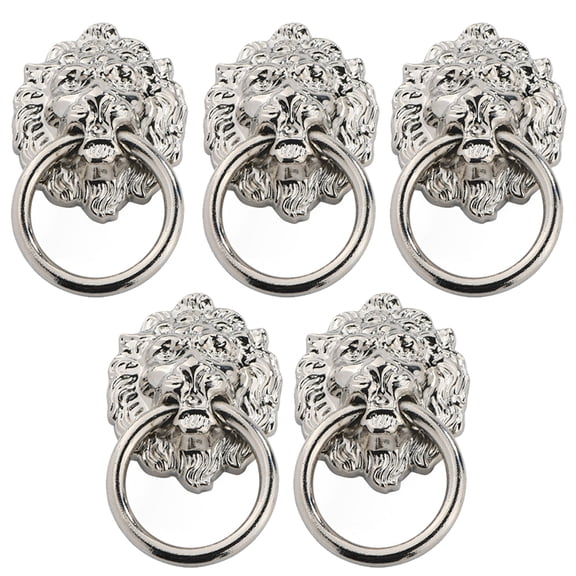 unbranded 5 Pcs Lion Knocker’s Knob Handle Drawer Pulls 7.00X4.00X1.00CM Silver