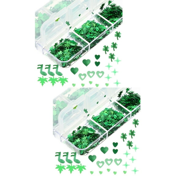unbranded 6 Boxes Nail Art Decals St. Patricks DIY Nail Charms Slice Nail Flakes