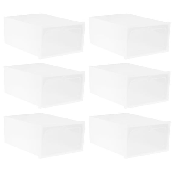 unbranded 6 PCS Boxes Shoe Box PP Material Shoe Box 33.5x23.5x13cm White