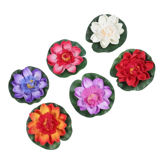 unbranded 6 Pcs Artificial Lotus Dimming Light Bulb Golden Decoration Square Hairpin