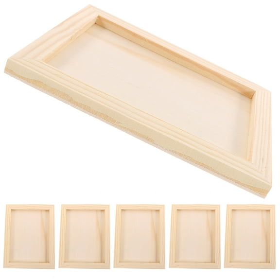 unbranded 6Pcs Clay Picture Frames Wood Clay Frames Unfinished Photo Frame Painting Blank Clay Frames