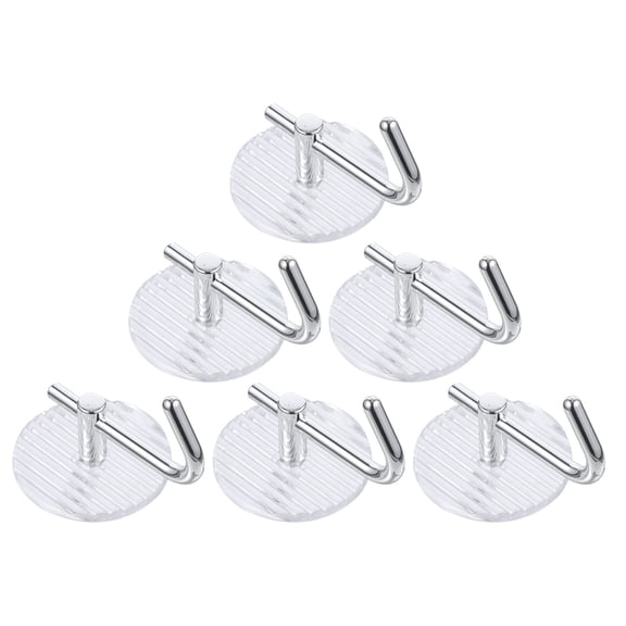 unbranded 6 Pcs Coat Hooks Adhesive Hooks Heavy Duty Wall Hook Without Drilling 8X6cm
