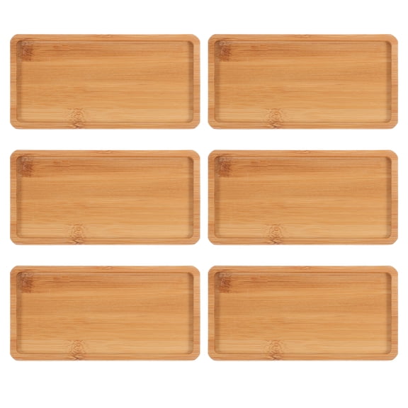 unbranded 6 Pcs Coffee Bar Tray Small Wood Serving Platter Tiered Decor Khaki