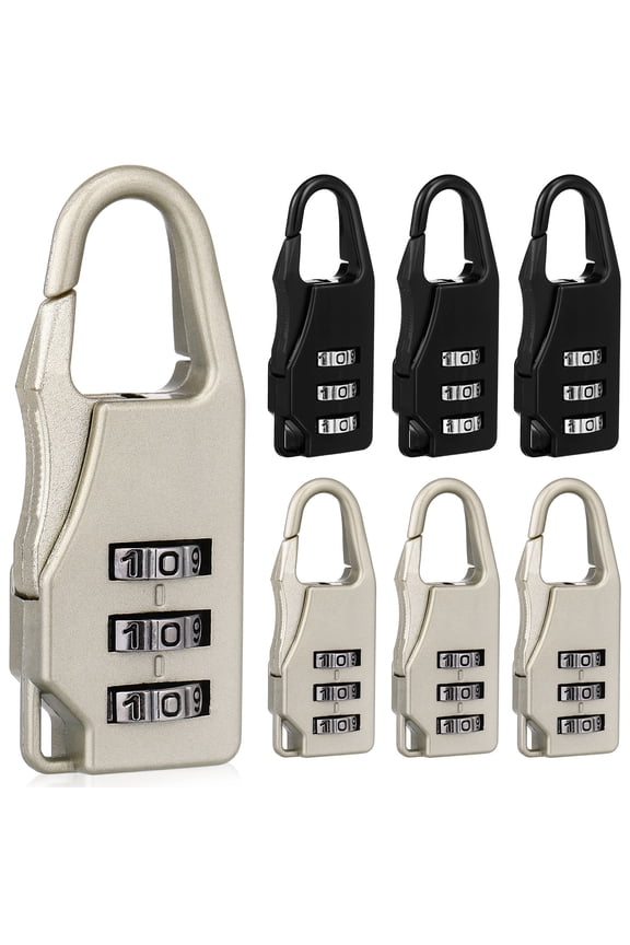 6 Pcs Dial Number Lock Backpack Combination Luggage Travel Padlocks Small