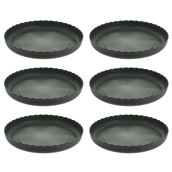 unbranded 6 Pcs Flower Pot Tray Round Serving Trays for Plants Drain Pan Green