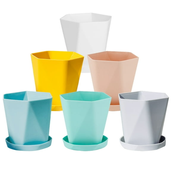 SHOWERORO Planter Pot Simple Appearance Household Decor 6Pcs