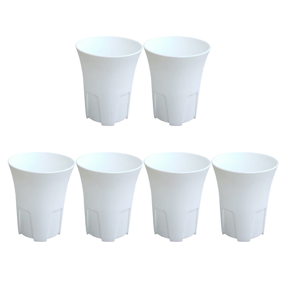 unbranded  6 Pcs Indoor Plants Pots Rounded Flowerpot Frosted Planter White
