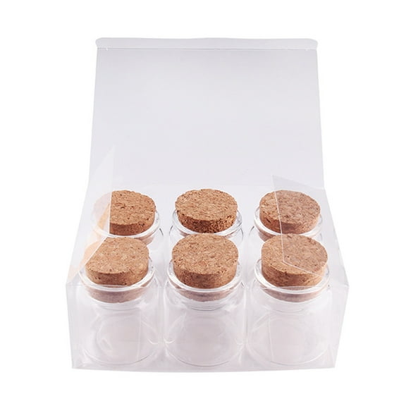 PAMINGONO Vintage Small Glass Bottles with Lids Wish Bottle 6Set