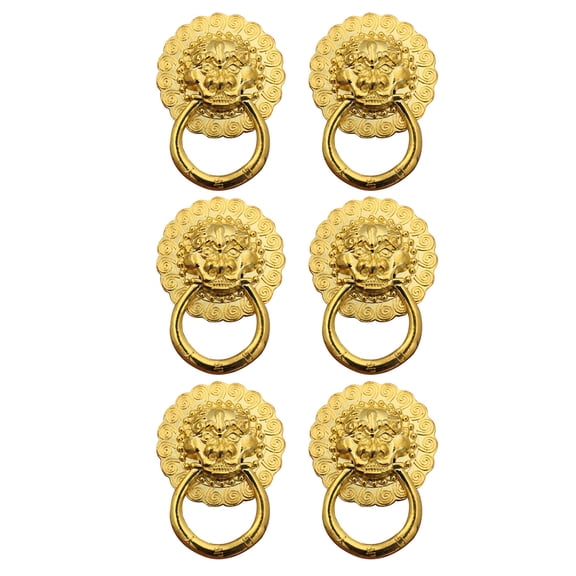 BALAHAPY Vintage European Style Cabinet Pull Golden Metal Handle 6Pcs 2.0x1.5x0.3In