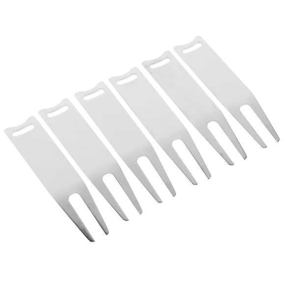 unbranded 6 Pcs Golf Hat Clip Golf Supplies Golfs Divot Repair Fork 0.2X1.7X7.5CM Silver
